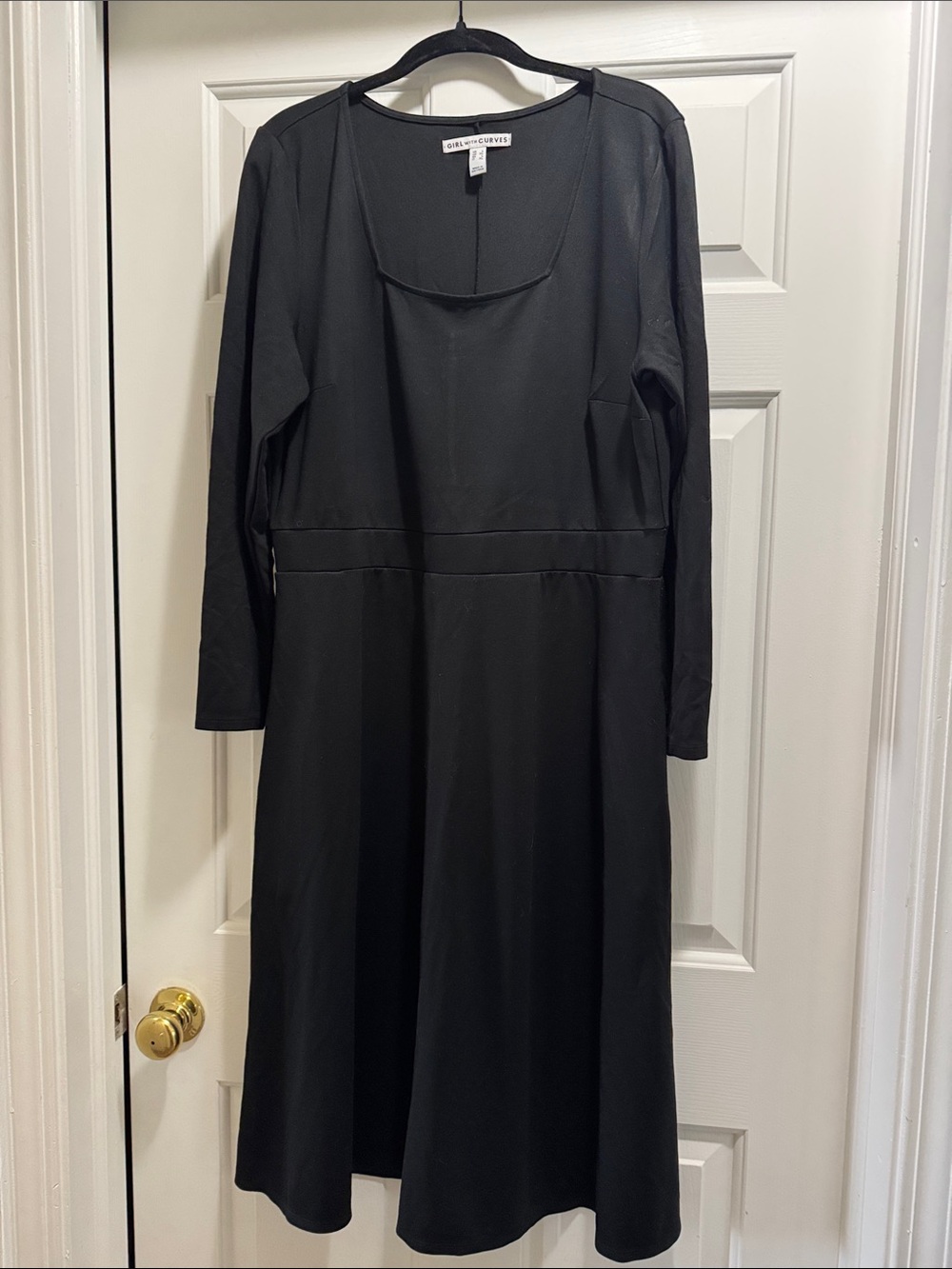 Coldwater Creek Black Long-Sleeve Fit-and-Flare Dress
